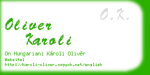 oliver karoli business card